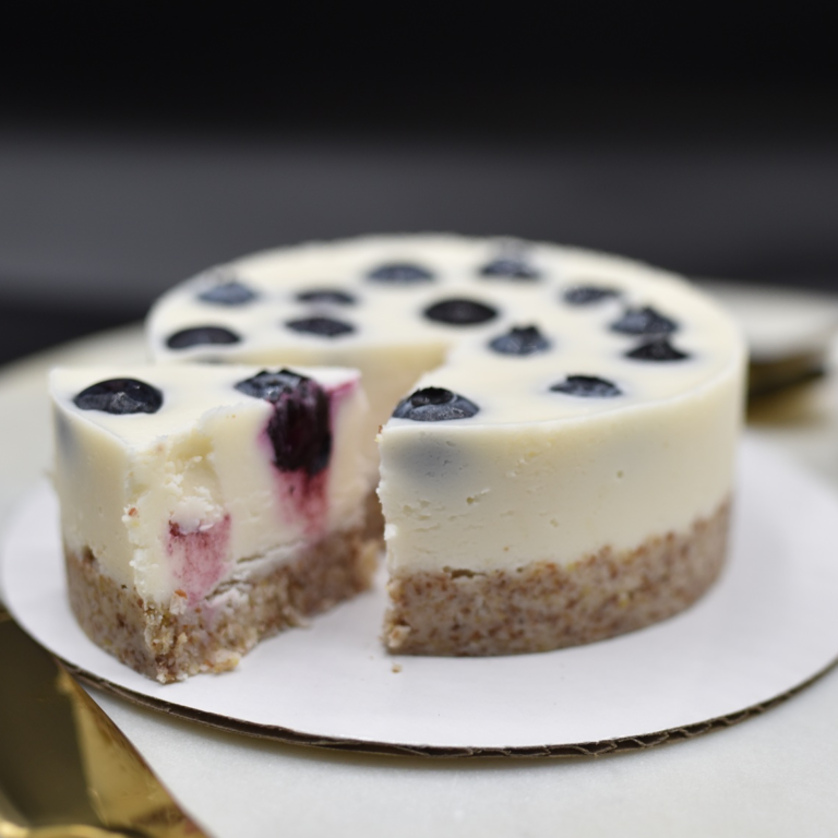 Raw Vegan Lemon Coconut Blueberry Cheesecake